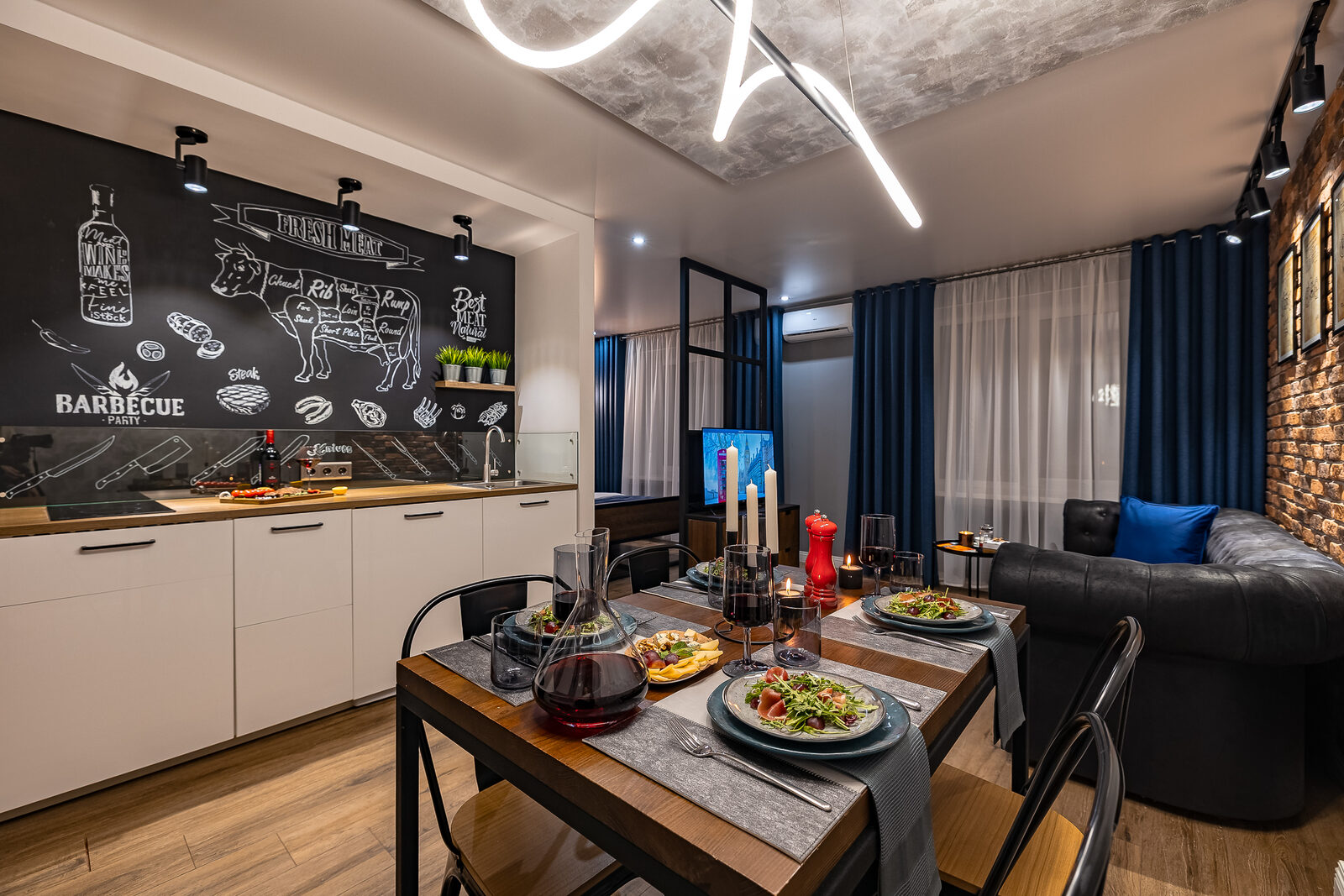 Nota Unica Loft Britannica — кухня и гостиная